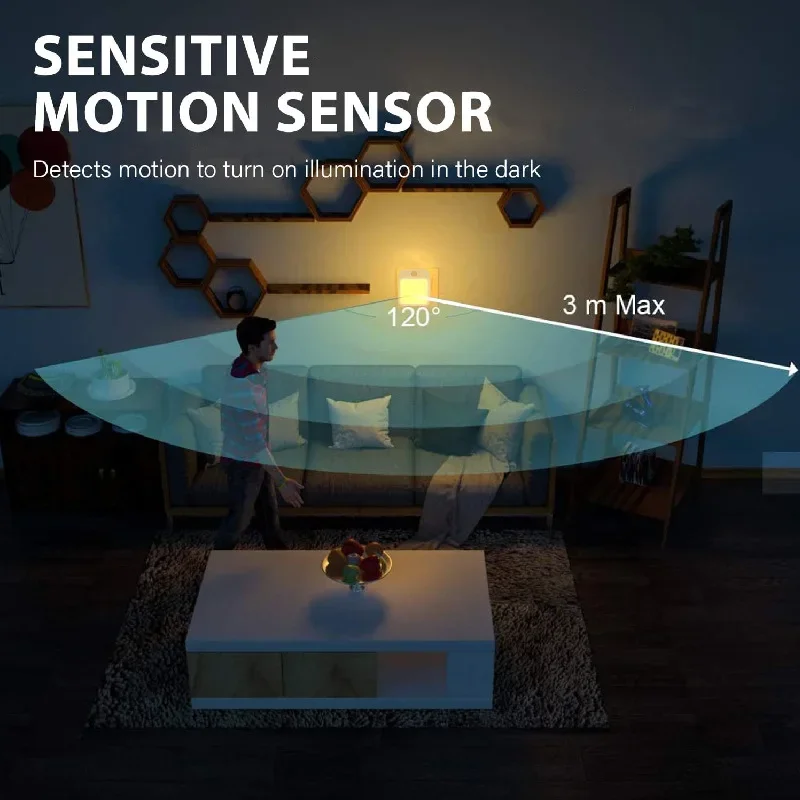 Night Light Motion Sensor LED Light EU/US Plug Lamps Children'S Night Light Wireless Night Lamp For Bedside Table Bedroom Nigh