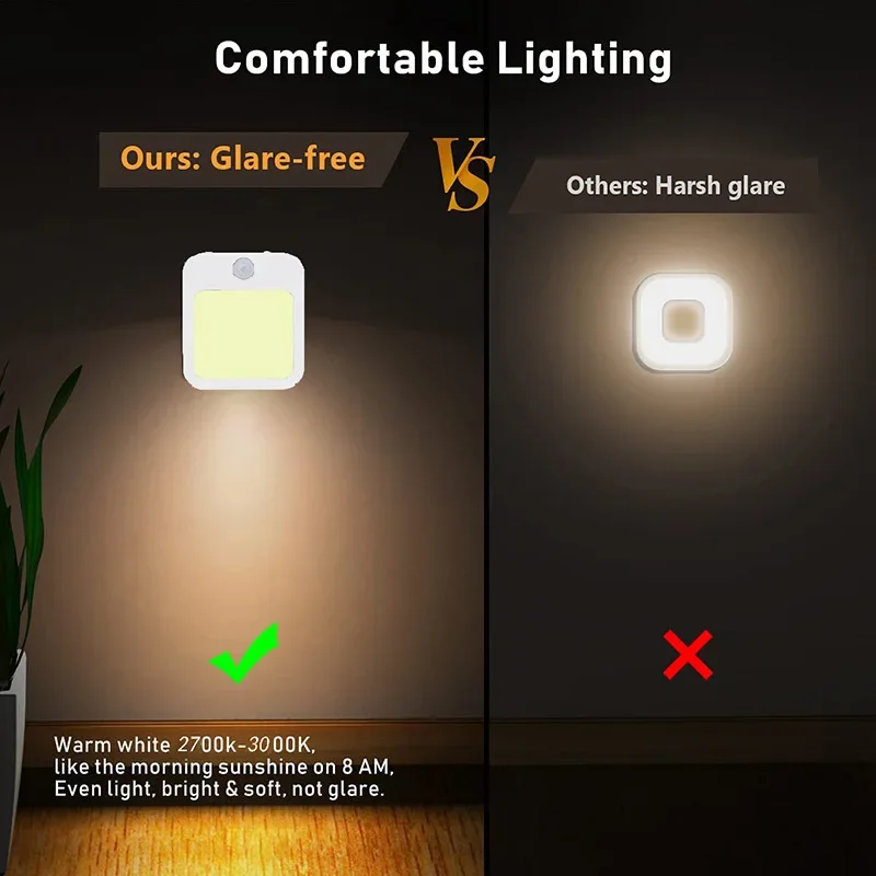 Night Light Motion Sensor LED Light EU/US Plug Lamps Children'S Night Light Wireless Night Lamp For Bedside Table Bedroom Nigh