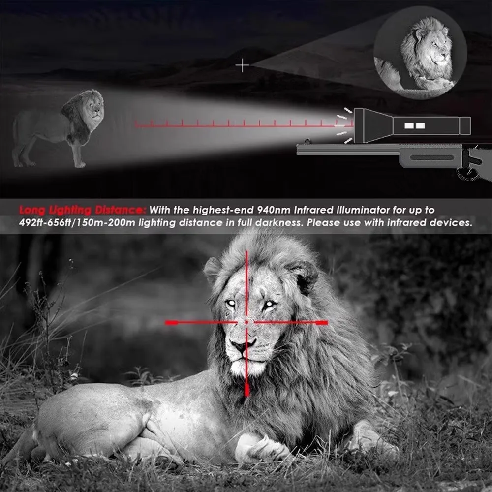 Infrared Complement 7W VCSEL 850nm/940nm Zoom Infrared Flashlight with Mute Adjustable Power 810nm IR Light