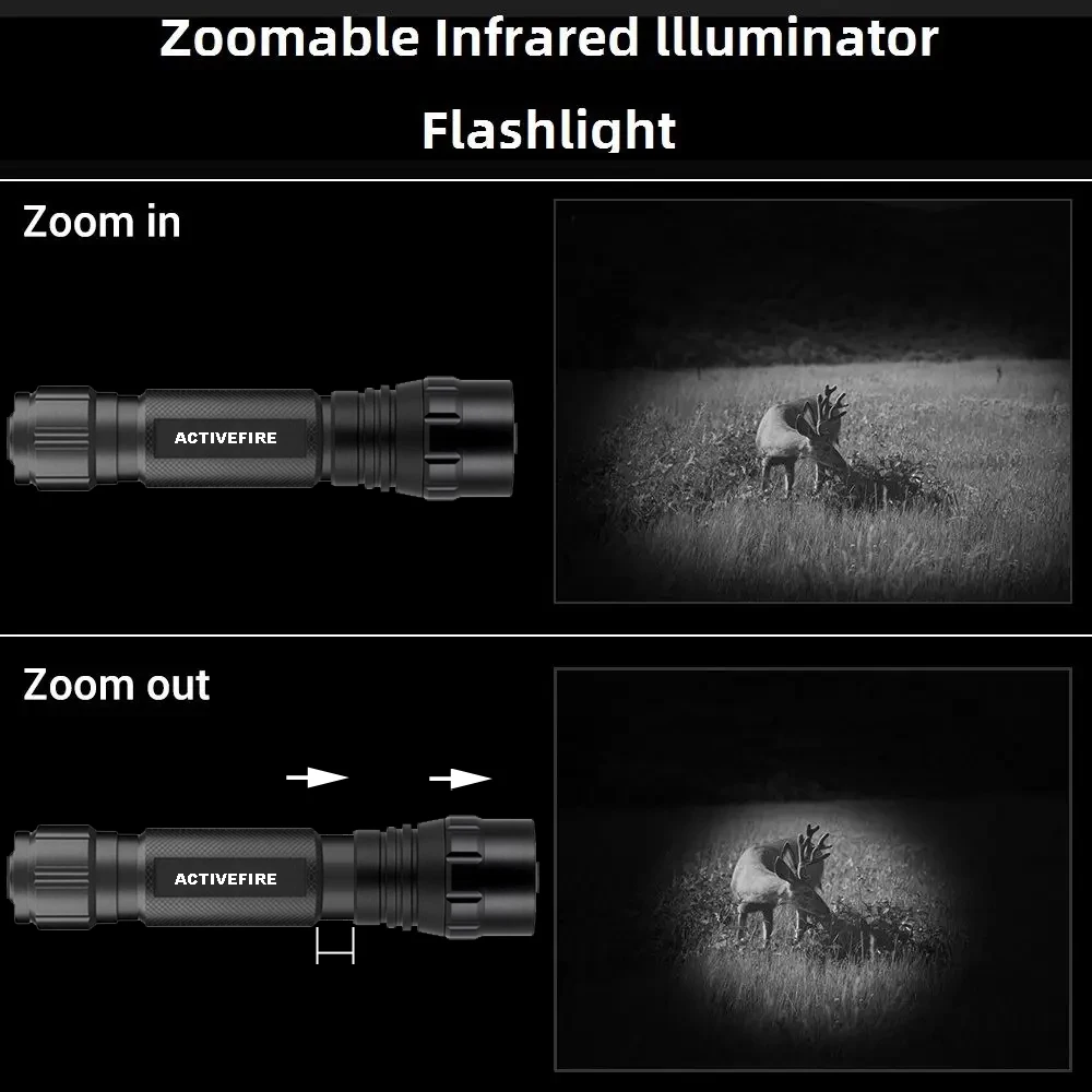 Infrared Complement 7W VCSEL 850nm/940nm Zoom Infrared Flashlight with Mute Adjustable Power 810nm IR Light