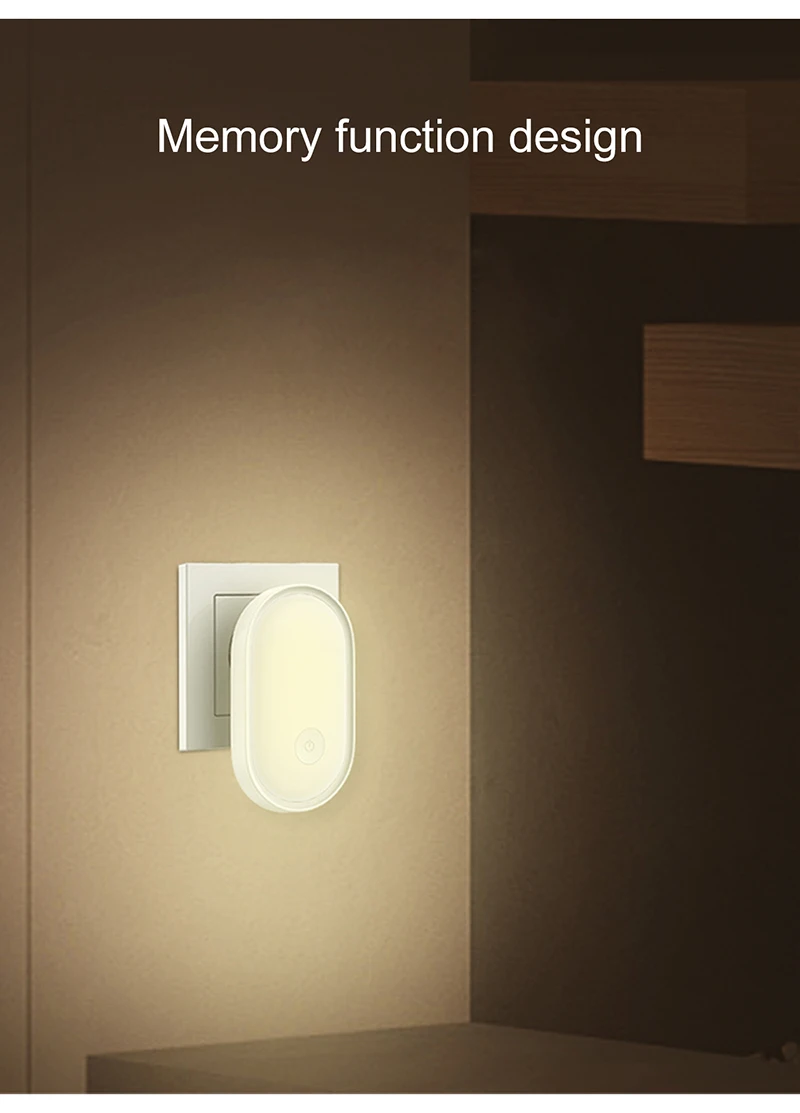 LED Night Light Wall Lamp EU Plug Light Control Induction Energy Saving Environmental Protection Bedroom Lamp Home Decor
