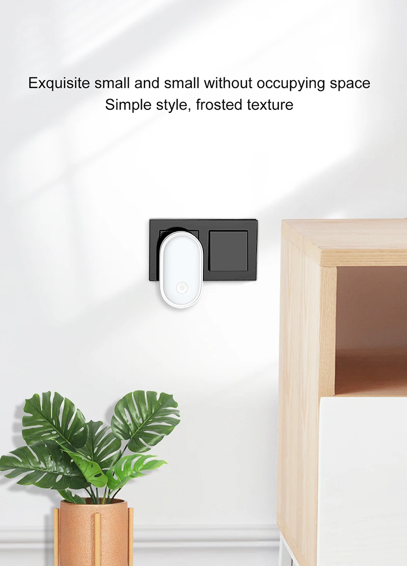 LED Night Light Wall Lamp EU Plug Light Control Induction Energy Saving Environmental Protection Bedroom Lamp Home Decor