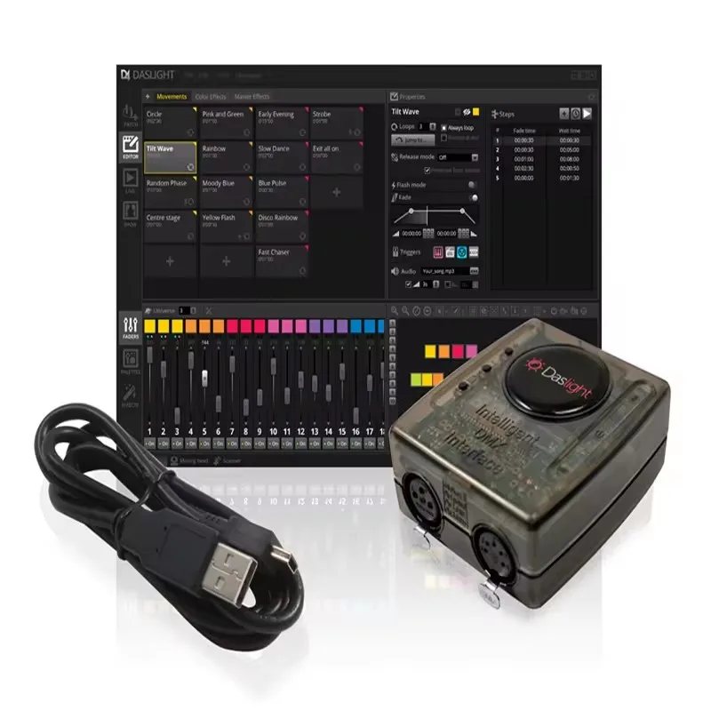 Daslight DVC4 GZM Suite2 Stage Lighting Control Software Professional Stage Control Equipment USB Control Lights DMX Interface