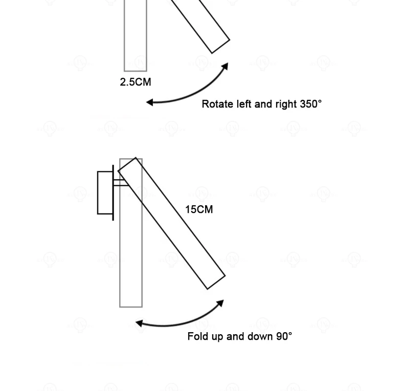 White Nordic LED Bedside Wall Lamp Adjustable Rotatable Angle With Switch Bedroom Reading Light Living Room Study Wall Sconce
