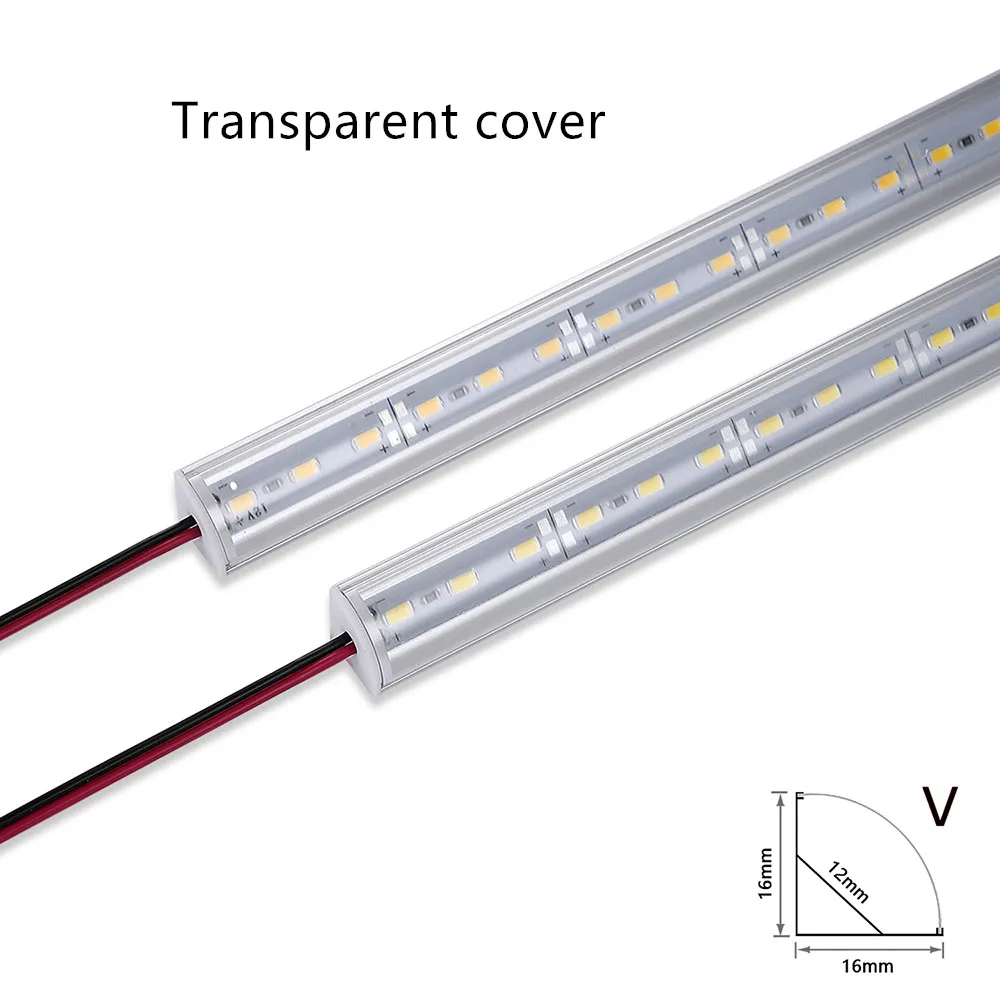 LED aluminum rigid light bar DC12V 50CM 20 inch U/V-shape 5730 36LEDs LED aluminum channel Home decoration lighting or connector