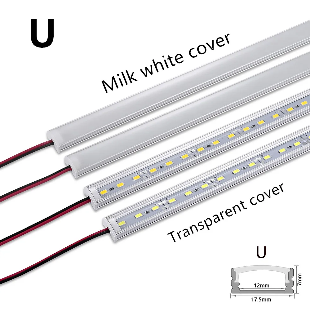 LED aluminum rigid light bar DC12V 50CM 20 inch U/V-shape 5730 36LEDs LED aluminum channel Home decoration lighting or connector