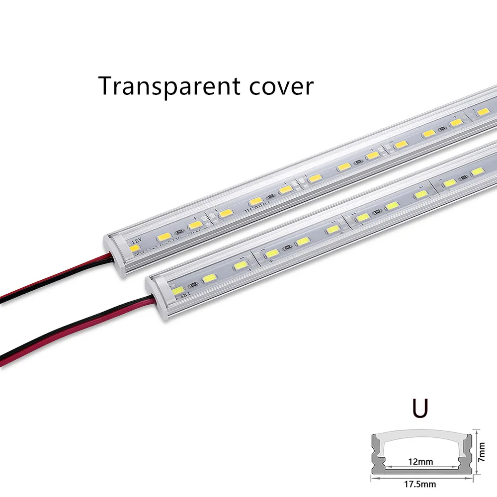 LED aluminum rigid light bar DC12V 50CM 20 inch U/V-shape 5730 36LEDs LED aluminum channel Home decoration lighting or connector