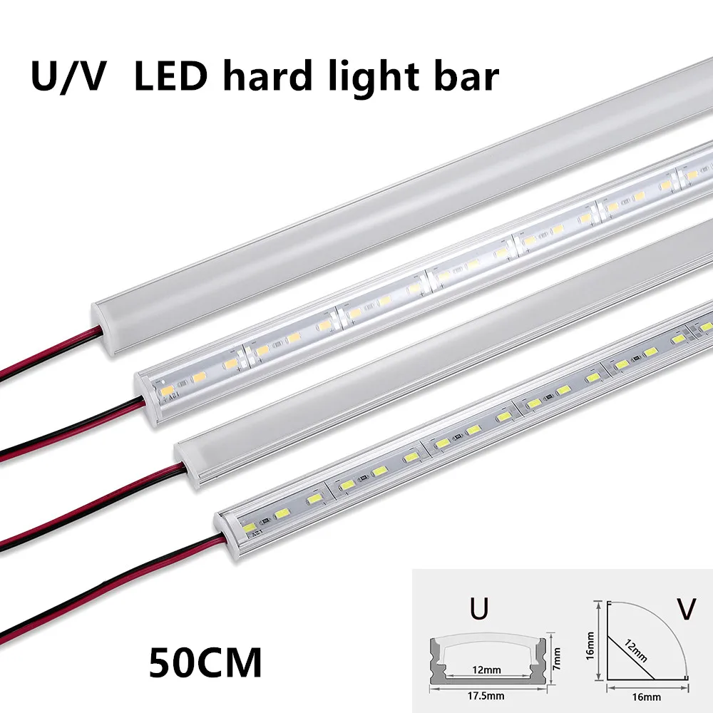 LED aluminum rigid light bar DC12V 50CM 20 inch U/V-shape 5730 36LEDs LED aluminum channel Home decoration lighting or connector