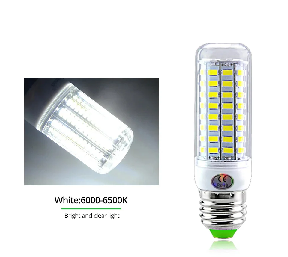 E27 LED Lamp E14 LED SMD 5730 220V Corn Light Bulbs 24 36 56 72LEDs Lamparas LED Chandelie For Home Decoration Ampoule Led Light