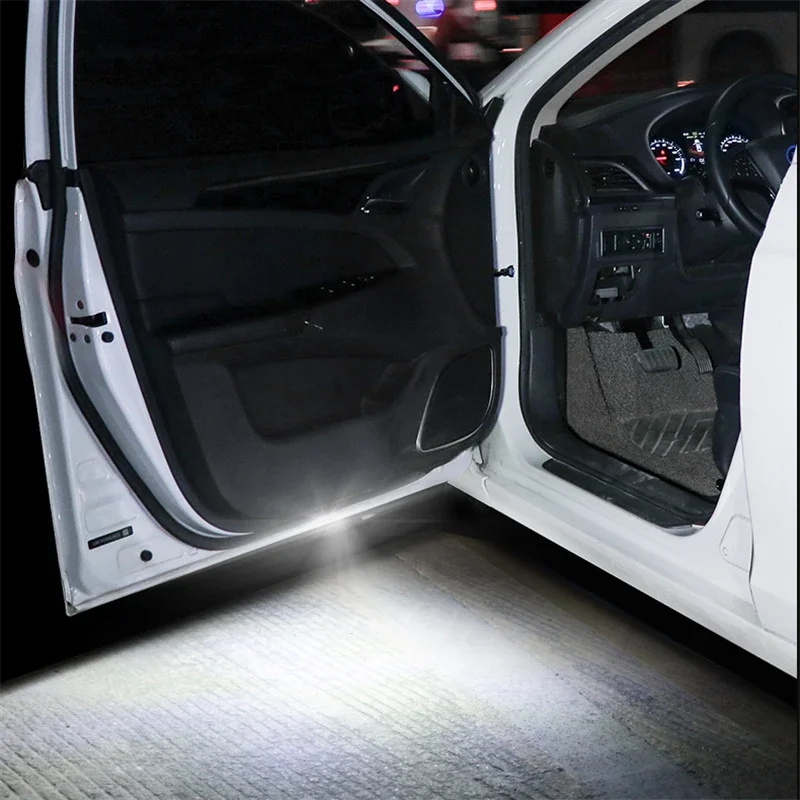 1 2 4pcs Led Car Door Light Car Interior USB Rechargeable Wireless Magnetic Switch Night Lamp Car Door Signal Welcome Lighting