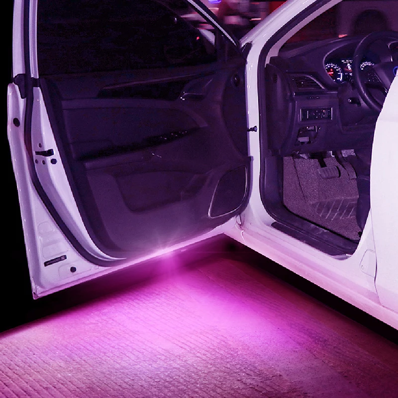 1 2 4pcs Led Car Door Light Car Interior USB Rechargeable Wireless Magnetic Switch Night Lamp Car Door Signal Welcome Lighting