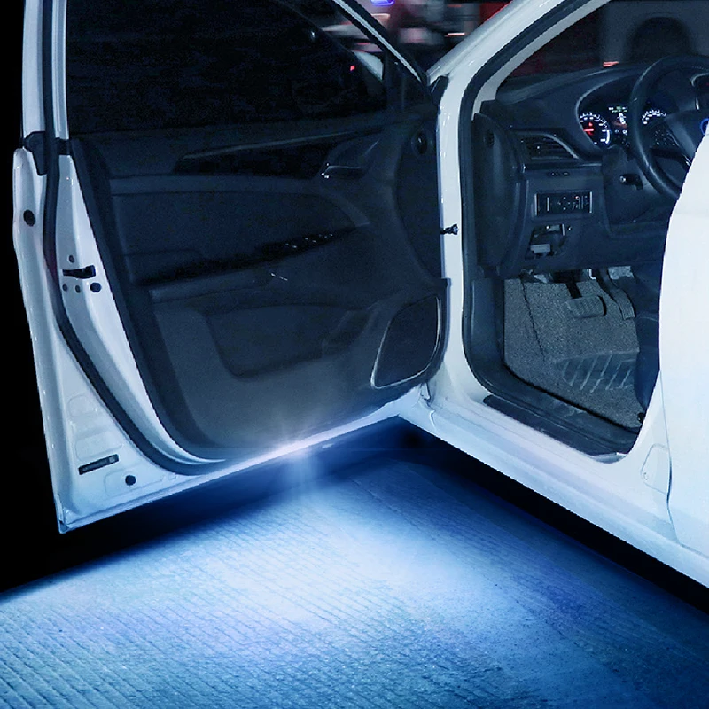 1 2 4pcs Led Car Door Light Car Interior USB Rechargeable Wireless Magnetic Switch Night Lamp Car Door Signal Welcome Lighting