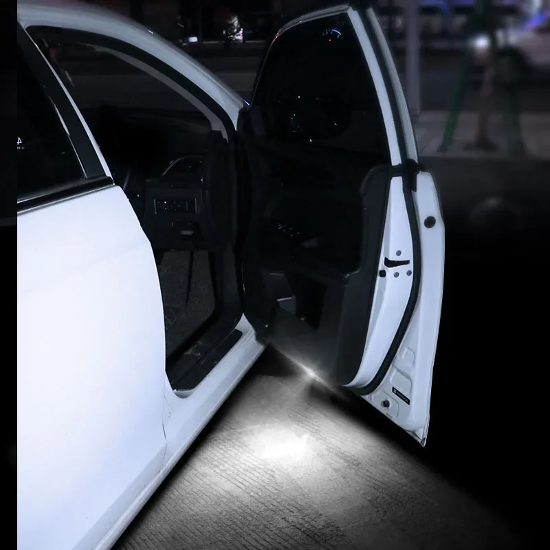 1 2 4pcs Led Car Door Light Car Interior USB Rechargeable Wireless Magnetic Switch Night Lamp Car Door Signal Welcome Lighting