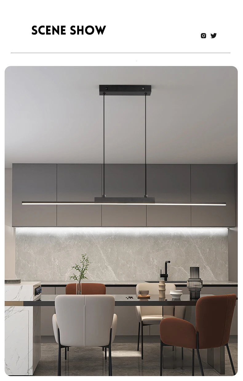 Pendant Lights Modern Simple Dining Room Lights For Kitchen Long Chandelier Living Room Pendant Lamp Home Decoration Lighting