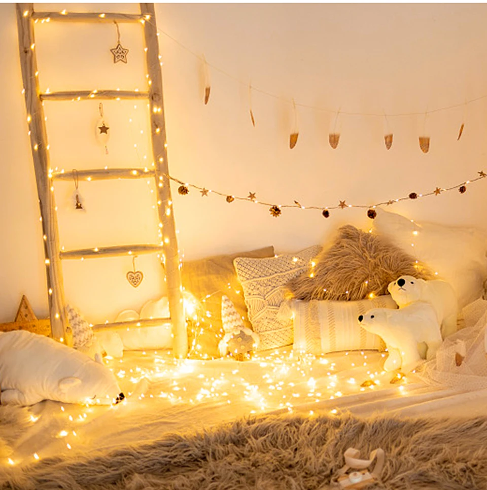 10M-100M LED Light String Copper Wire Garland Fairy Light 110V 220V Waterproof Outdoor Garden Party Wedding Christmas Decoration