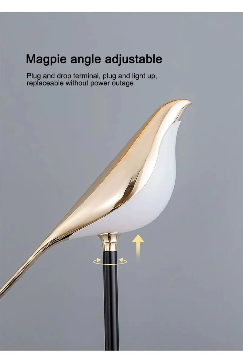 Nordic Golden Bird LED Wall Lights Parlor Bar Creative Wall Lamps Novelty Sconces Bedroom Bedside Lamp Living Room Decoration