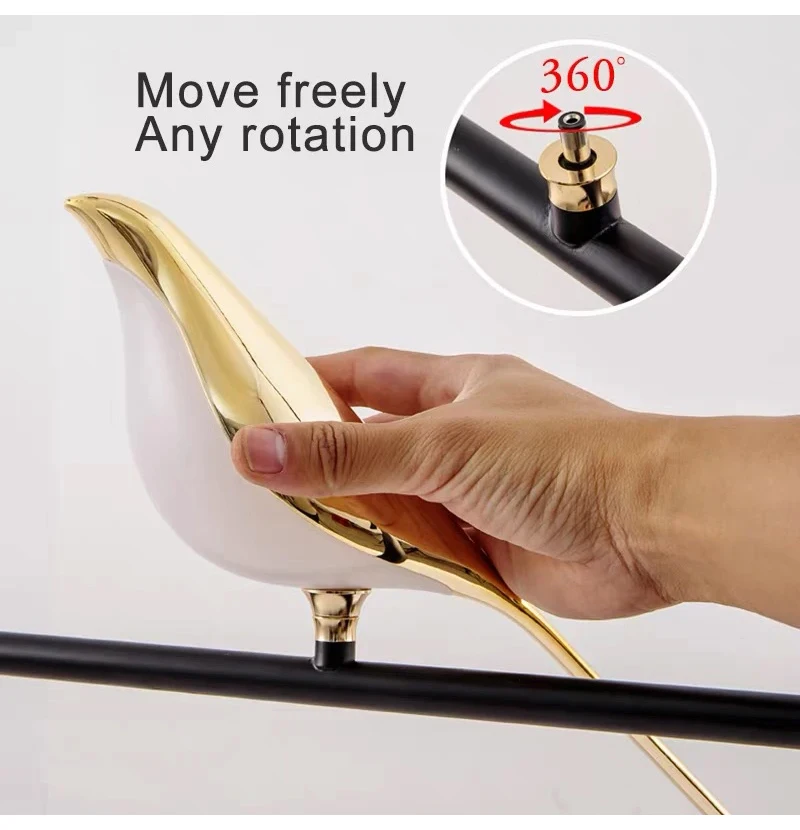 Nordic Golden Bird LED Wall Lights Parlor Bar Creative Wall Lamps Novelty Sconces Bedroom Bedside Lamp Living Room Decoration