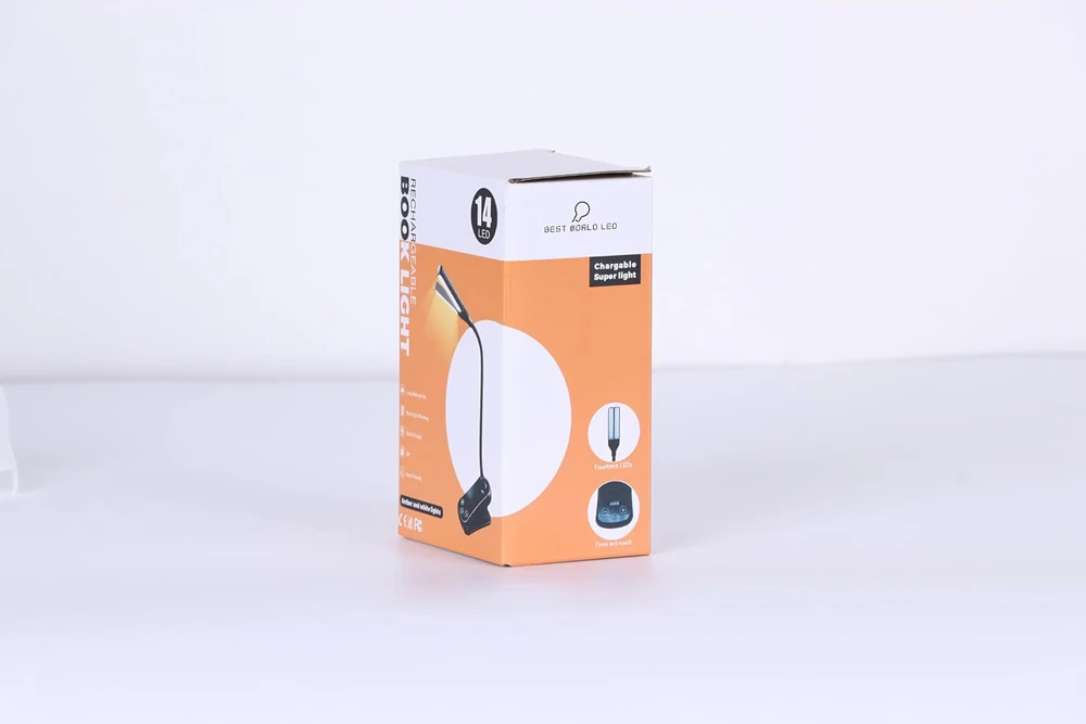 New 3 Colors 8 Brightness 14 LED Clip On Book Light Usb Rechargeable Night Light Portable Reading Light Book Lamp Mini Desk Lamp