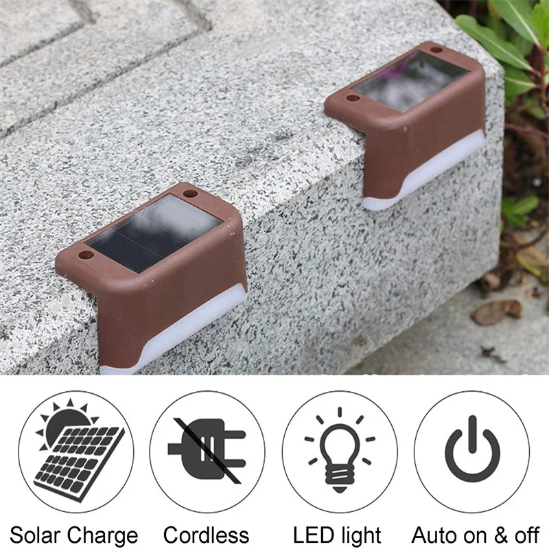2/4/8/16 Pack Solar Deck Lights LED Waterproof Outdoor Solar Powered LED Step Lights For Decks Stairs Patio Yard Garden Decor