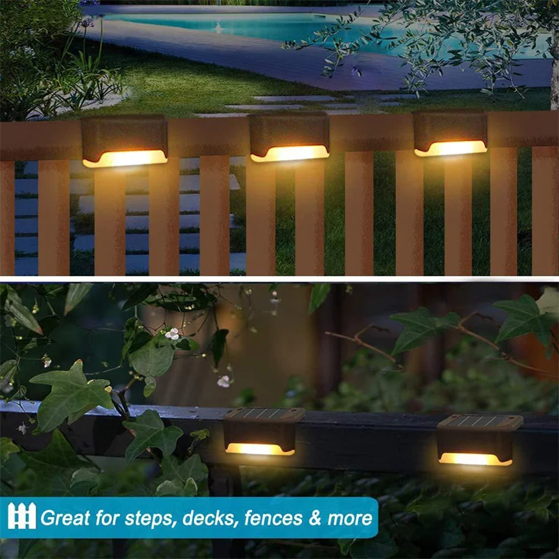 2/4/8/16 Pack Solar Deck Lights LED Waterproof Outdoor Solar Powered LED Step Lights For Decks Stairs Patio Yard Garden Decor