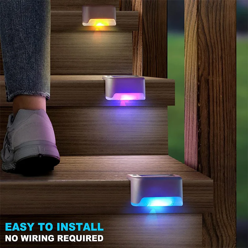 2/4/8/16 Pack Solar Deck Lights LED Waterproof Outdoor Solar Powered LED Step Lights For Decks Stairs Patio Yard Garden Decor