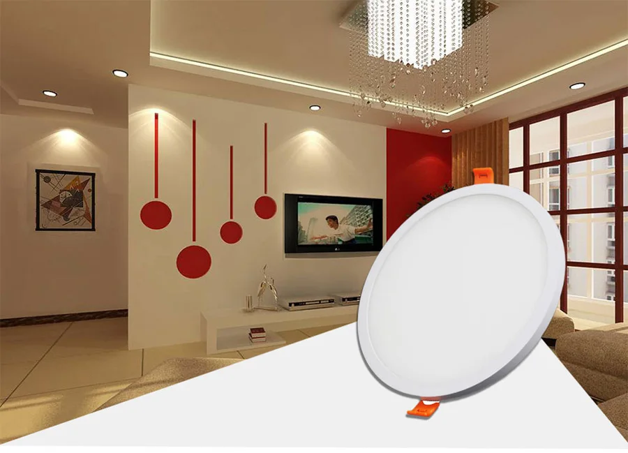 AC 85-265V Ultra Thin Round/Square LED Panel Light 6W 8W 15W 20W Aluminum Ceiling Recessed Downlight open hole adjustable White