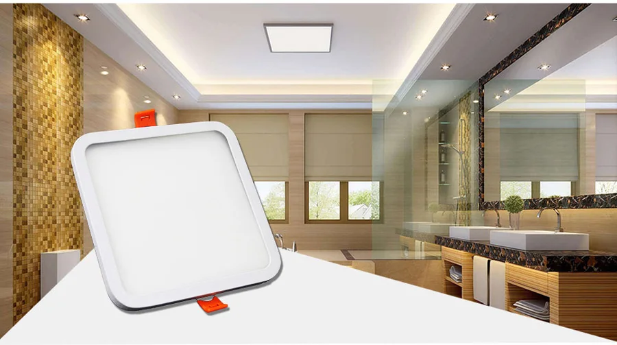 AC 85-265V Ultra Thin Round/Square LED Panel Light 6W 8W 15W 20W Aluminum Ceiling Recessed Downlight open hole adjustable White