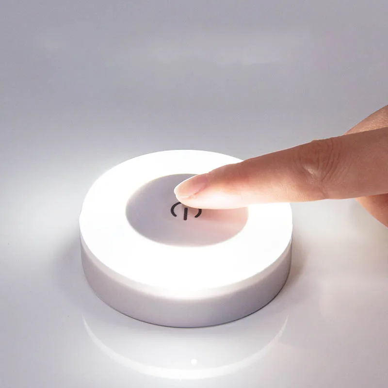 Energy Saving Led Touch Sensor Night Lights USB Rechargeable Magnetic Wall Light Room Aisle Bedroom Round Portable Night Lamp