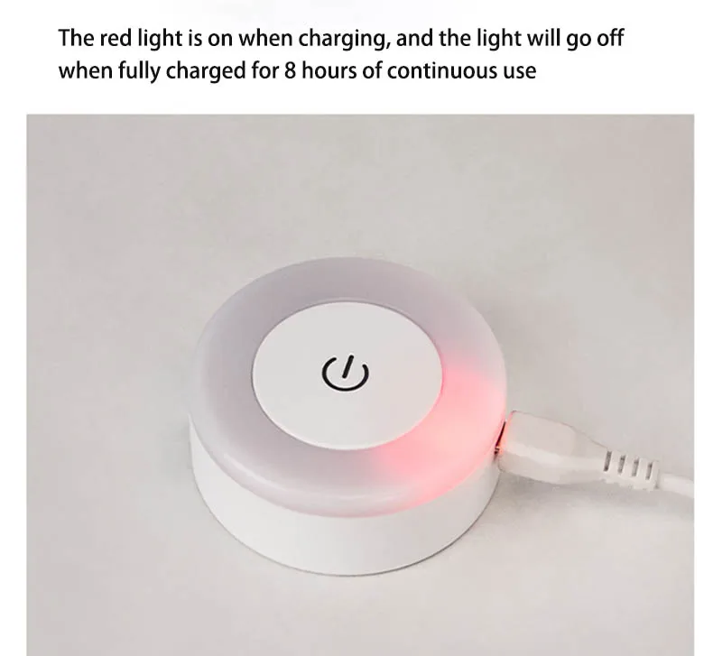 Energy Saving Led Touch Sensor Night Lights USB Rechargeable Magnetic Wall Light Room Aisle Bedroom Round Portable Night Lamp