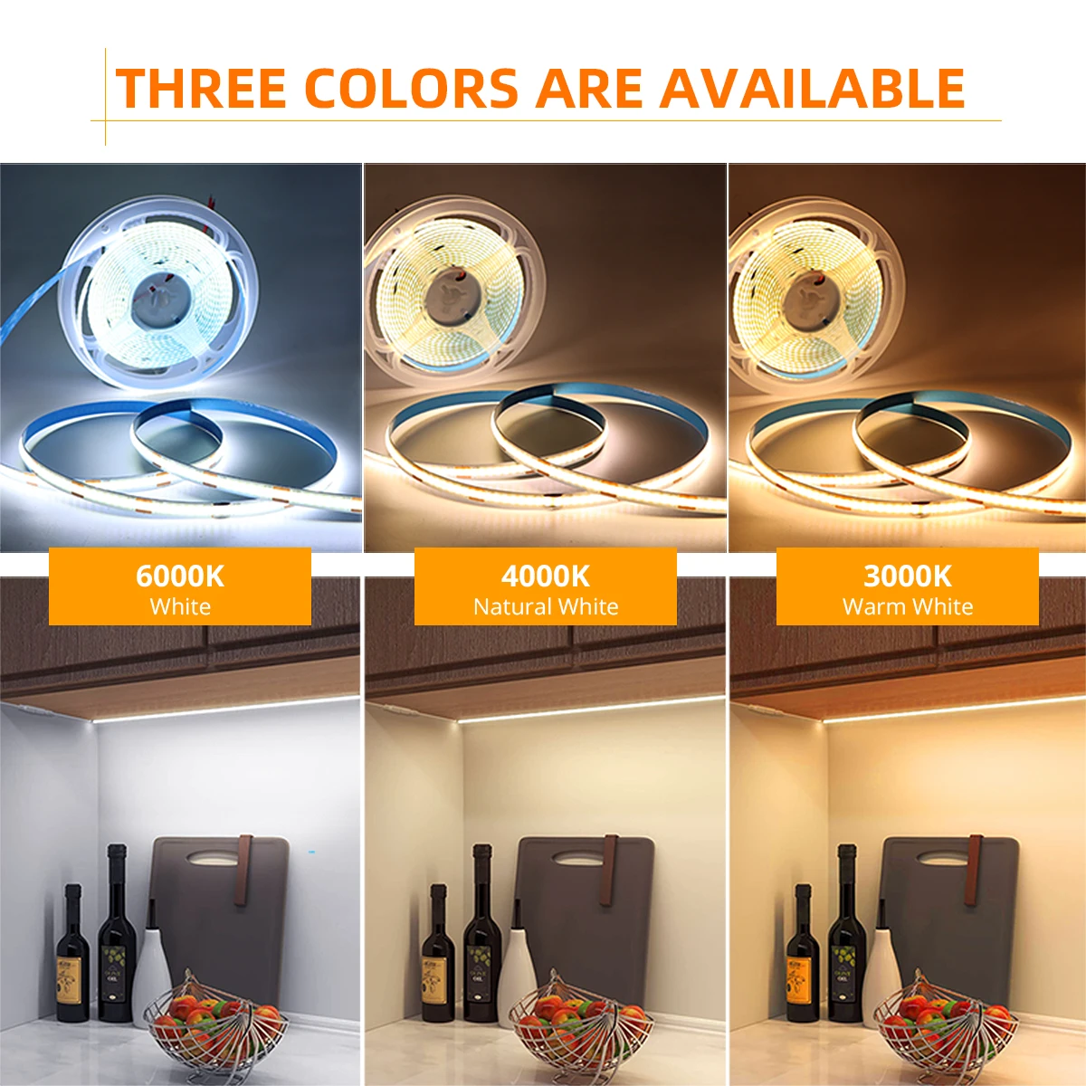 DC5V USB COB LED Strip 3mm 5mm 8mm Width 12V 320LEDs Flexible LED Strip Light with Adhesive High Density Linear Lighting
