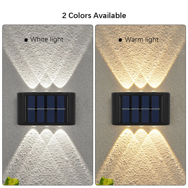 Solar LED Light Outdoor Waterproof Wall Lamp Dusk to Dawn Fence Lighting for Summer Garden Yard Porch Walkway Camping Home Dec