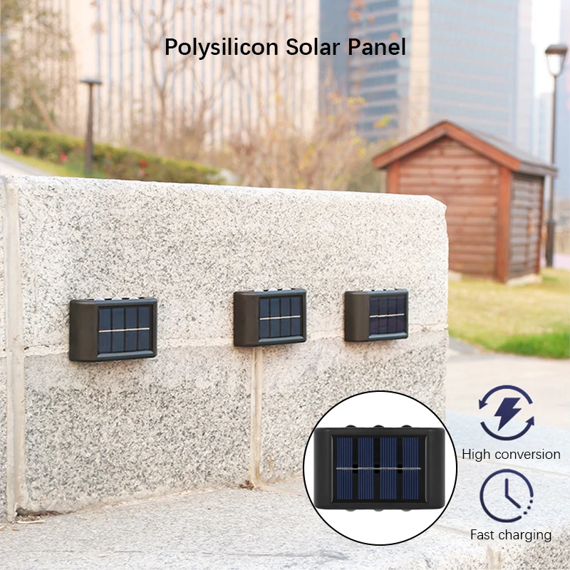 Solar LED Light Outdoor Waterproof Wall Lamp Dusk to Dawn Fence Lighting for Summer Garden Yard Porch Walkway Camping Home Dec