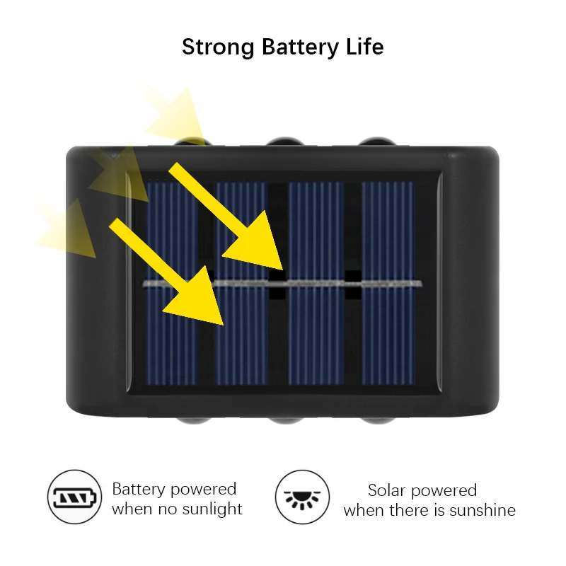 Solar LED Light Outdoor Waterproof Wall Lamp Dusk to Dawn Fence Lighting for Summer Garden Yard Porch Walkway Camping Home Dec