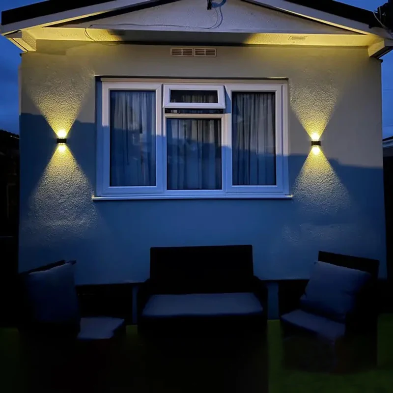 Solar LED Light Outdoor Waterproof Wall Lamp Dusk to Dawn Fence Lighting for Summer Garden Yard Porch Walkway Camping Home Dec