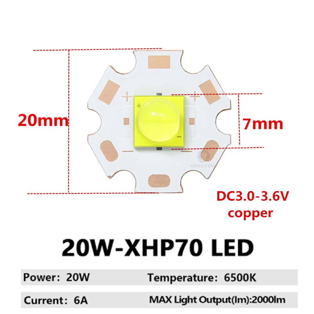 DC3V/6V/24V XML2 T6 XHP70 XHP90 XHP110 LED COB Replace 18W 30W 36W 45W 54W 72W For Flashlight Car Light Diving Light Source