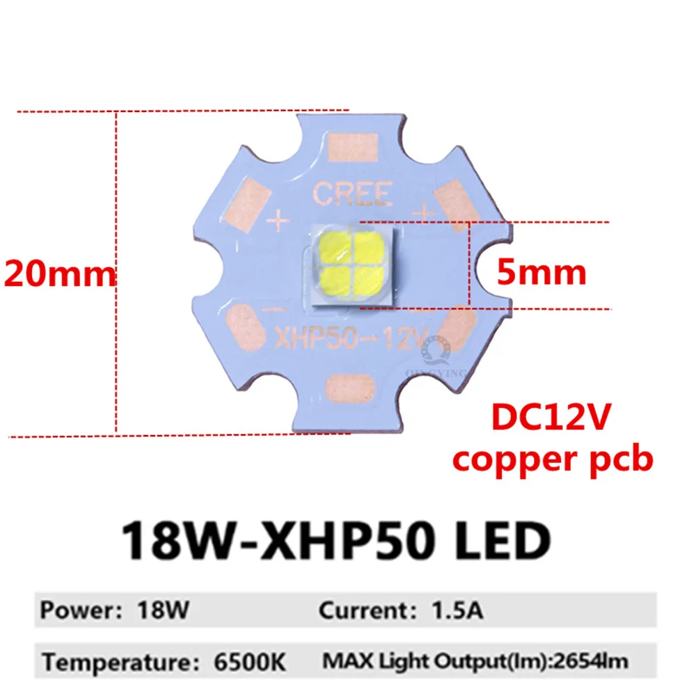 DC3V/6V/24V XML2 T6 XHP70 XHP90 XHP110 LED COB Replace 18W 30W 36W 45W 54W 72W For Flashlight Car Light Diving Light Source