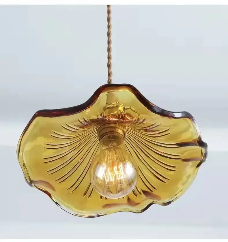 Nordic Style Simple LED Pendant Light Fixtures Bedroom Living Room Bar Colorful Glass Copper Hanging Lamp Lights