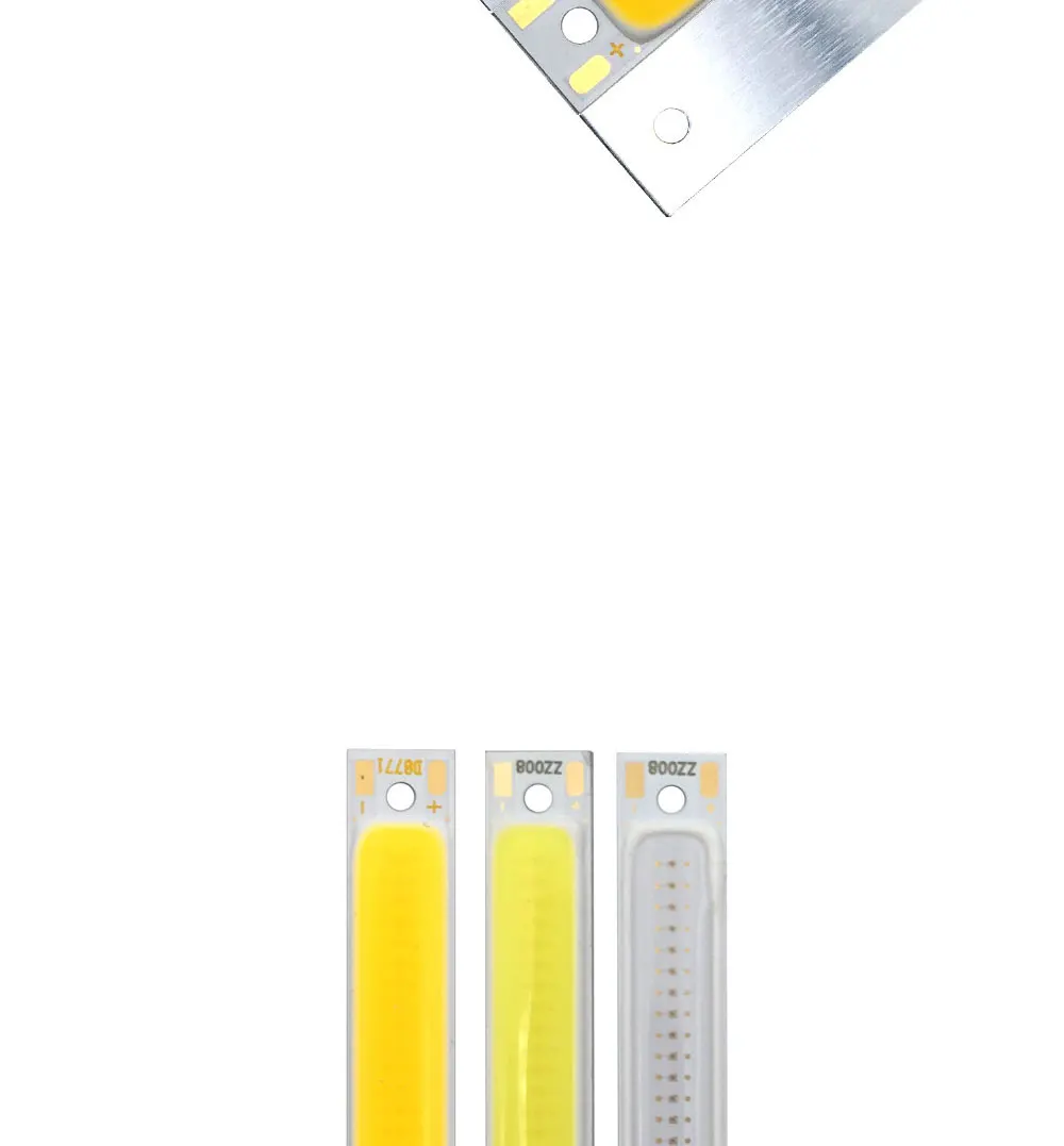 10pcs 60x8mm 2V 3V LED COB Light 3.7V Chip On Board Light Bar Warm Cold White Blue Red Color 1W 3W LED Lighting Work Lamp DIY