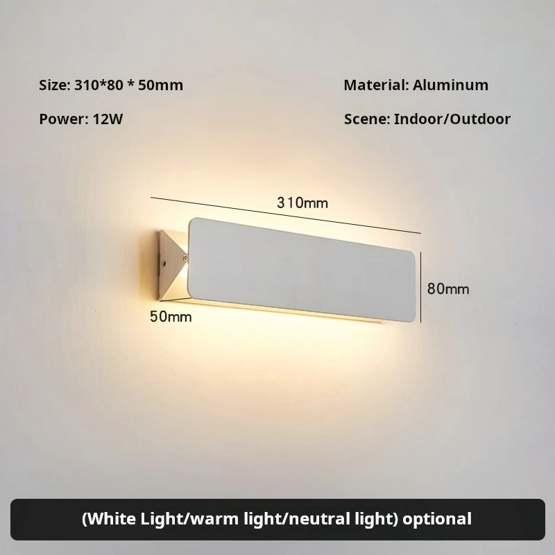 Indoor LED Wall Lamp Adjustable Angle Aluminum Alloy Wall Light Home Living Room Bedroom Vanity Mirror Bedside Lights