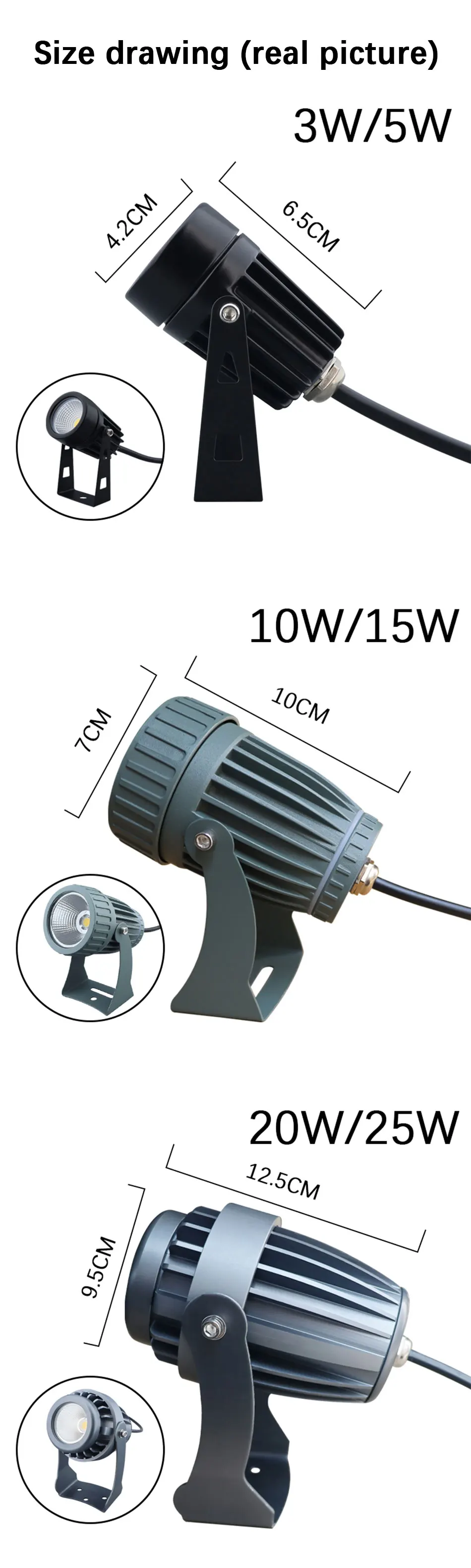 LED COB Lawn Lamp 5W10W20W25W Outdoor Garden Lighting AC85-265V DC12V Waterproof IP65 Garden Decoration Landscape Spotlights