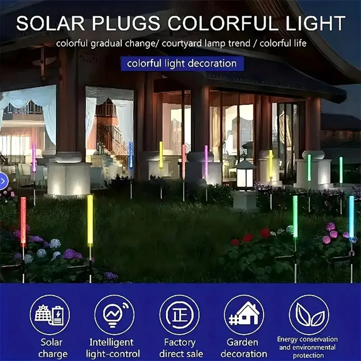 1/2pcs Solar Bubble Bar Garden Light Outdoor Color Changing Solar Landscape Path Light For Terrace Lawn And Courtyard Decor