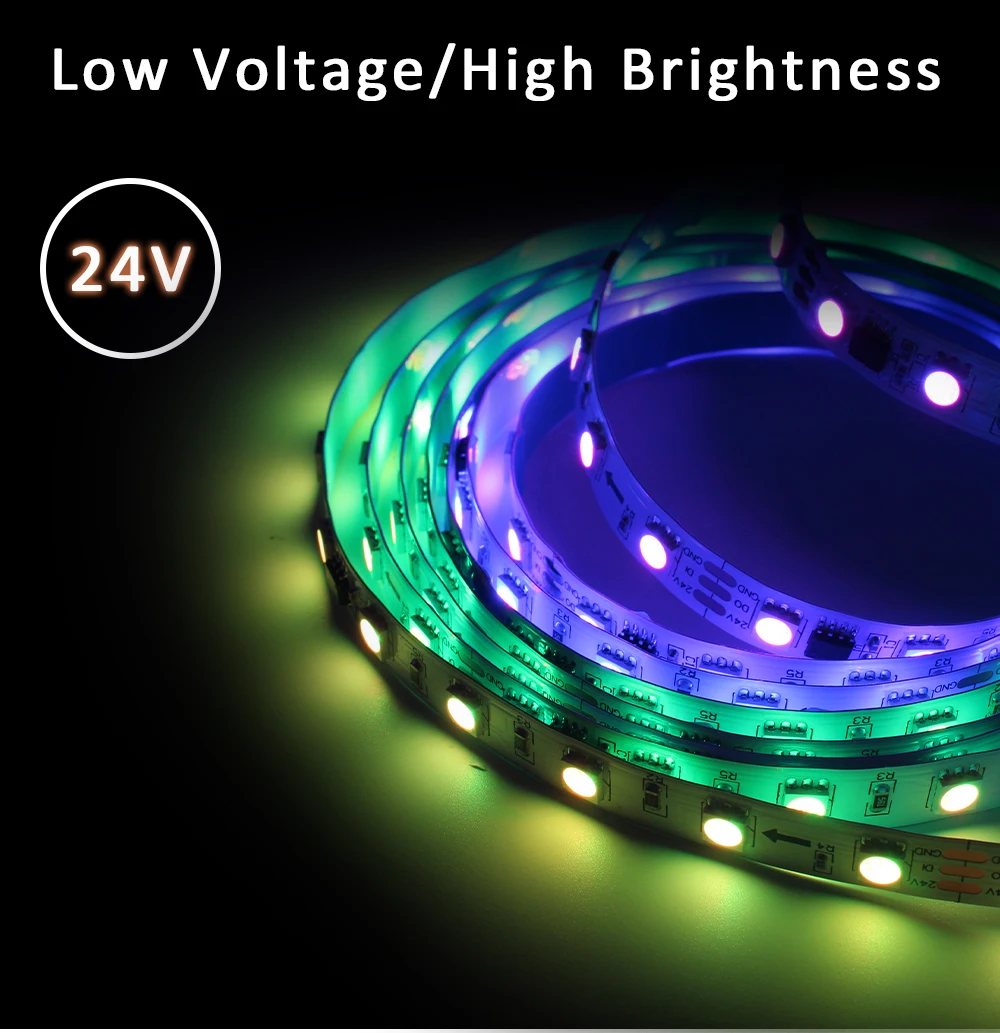 LED Strip RGBIC 5050 24V WS2811 5M 10M 15M 20M RGB IC Horse Running Water Flowing Lights Tape Diode Ribbon Room Decoration Lamp