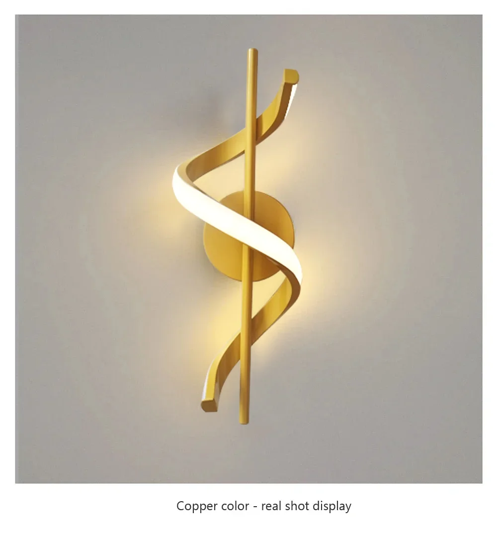 LED Wall Lamp Nordic Bedroom Bedside Minimalist Sconce Black White Gold Decorative Lighting Living Room Corridor Indoor Fixtures