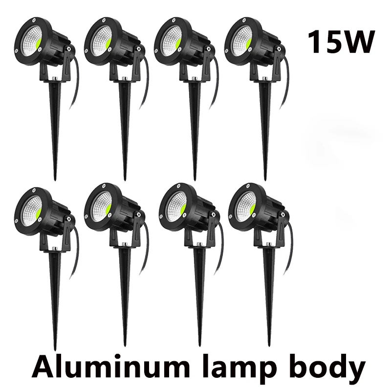 LED Garden Lawn Lamp 5W 10W 15W Outdoor Waterprof IP65 220V110V12V24V Landscape Spike Bulb Garden Path COB Lawn Spotlights
