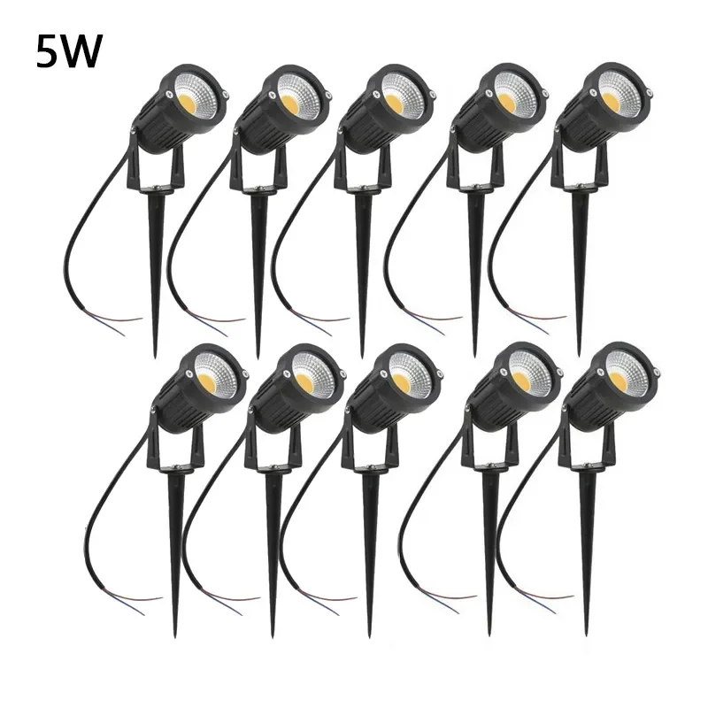 LED Garden Lawn Lamp 5W 10W 15W Outdoor Waterprof IP65 220V110V12V24V Landscape Spike Bulb Garden Path COB Lawn Spotlights