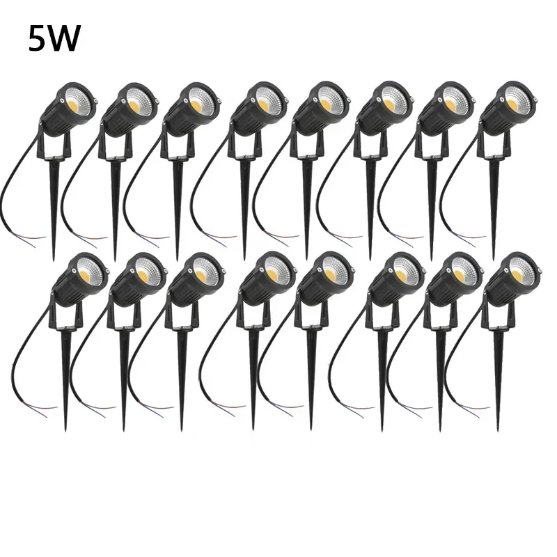 LED Garden Lawn Lamp 5W 10W 15W Outdoor Waterprof IP65 220V110V12V24V Landscape Spike Bulb Garden Path COB Lawn Spotlights