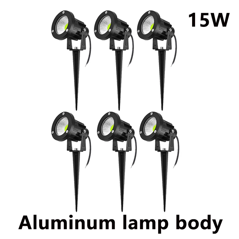 LED Garden Lawn Lamp 5W 10W 15W Outdoor Waterprof IP65 220V110V12V24V Landscape Spike Bulb Garden Path COB Lawn Spotlights