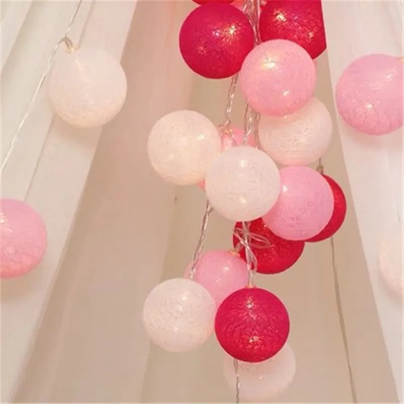 10/20/40 LED Cotton USB Balls String Christmas Fairy Lights Novelty Lamp Chain for Home Outdoor Garland Wedding Party Decoration