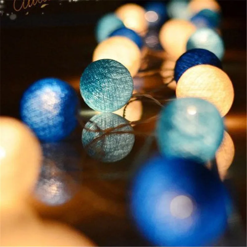 10/20/40 LED Cotton USB Balls String Christmas Fairy Lights Novelty Lamp Chain for Home Outdoor Garland Wedding Party Decoration