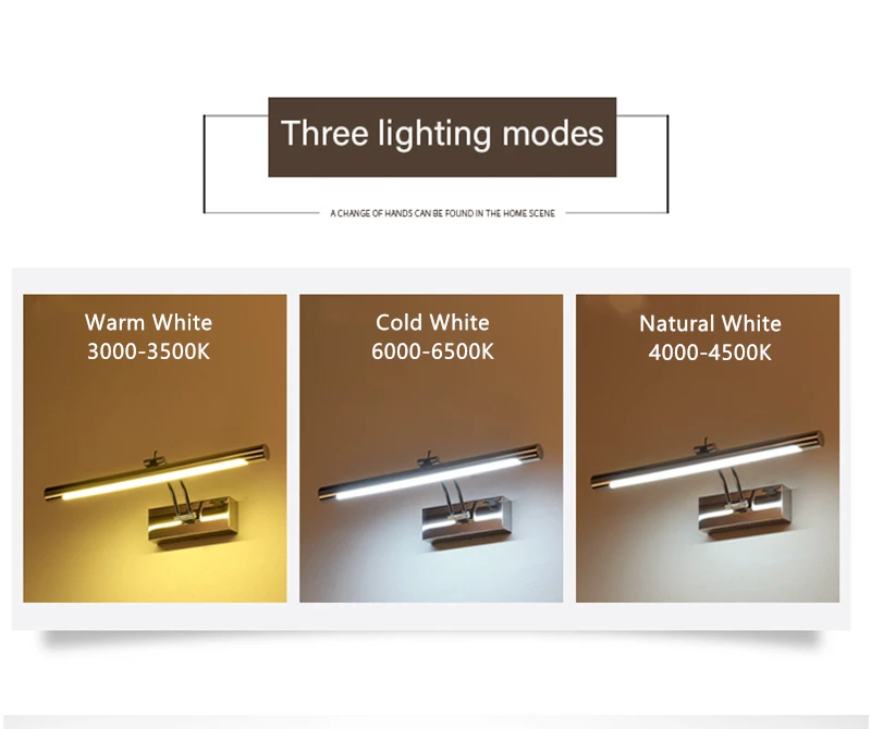 Mirror Wall Lamps Bathroom Modern Wall Lights 43CM 55CM 9W 12W Toilet Wall Mounted Lighting Fixtures Sconces Indoor Bedroom